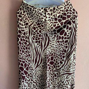 Ann Taylor Zebra Print Midi Skirt, XS, New Without Tags